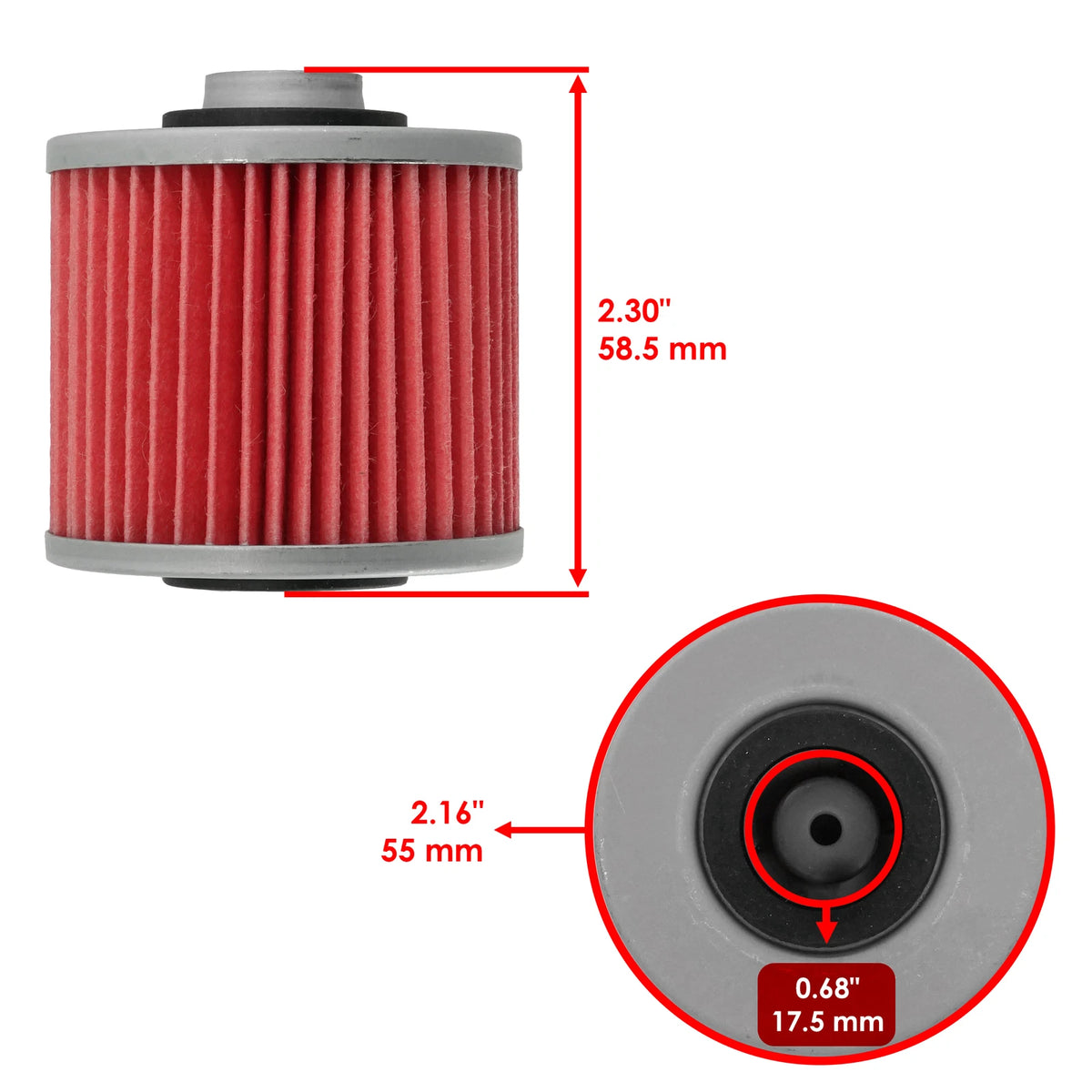 Oil Filter for Yamaha XVS1100 V-Star 1100 (1999) SC3889FL111DM, 5JX134400000