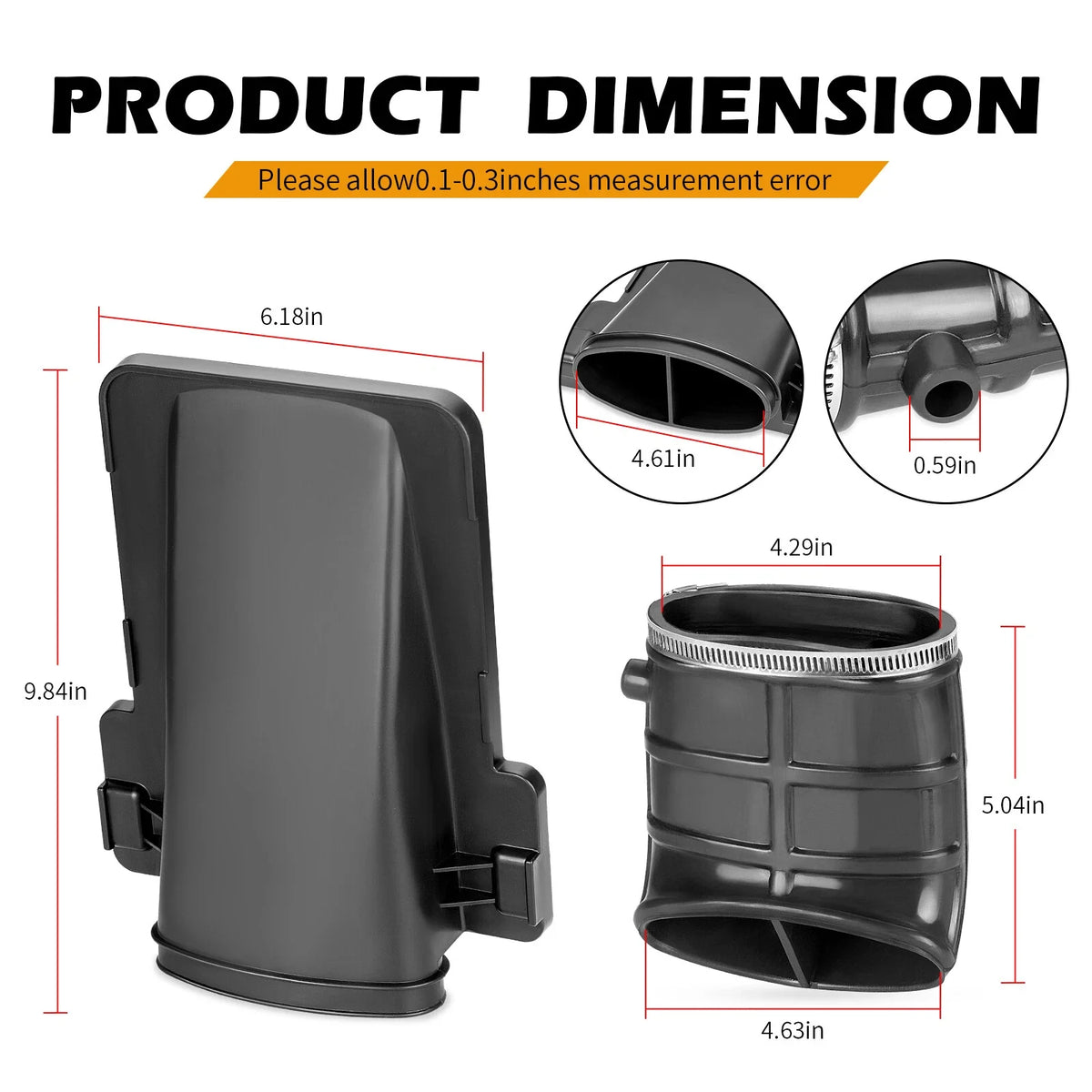 Air Box Cover Lid & Duct & Elbow Pipe for Yamaha Raptor 660R (2001–2005)