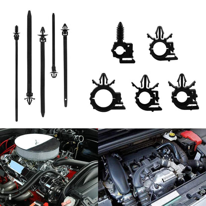 Car Wire Loom Clips for Automotive Push Mount Cable (One Size, Black)