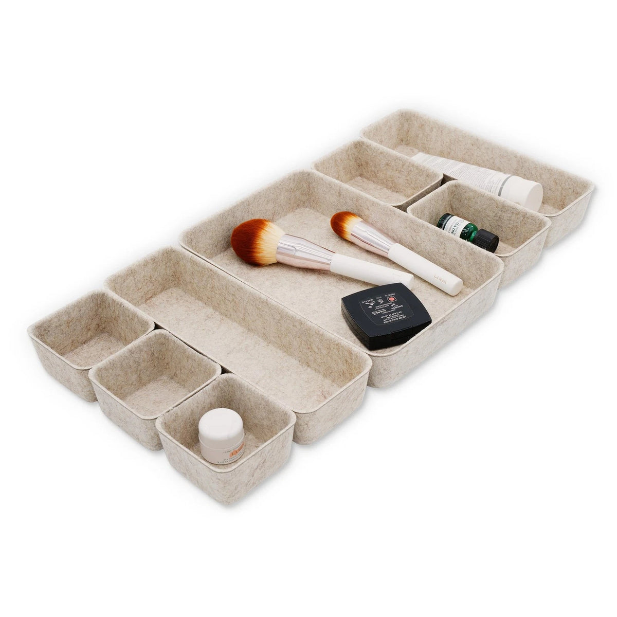 8-Piece Desk Drawer Organizer Tray for Office Storage (Nordic Minimalist)