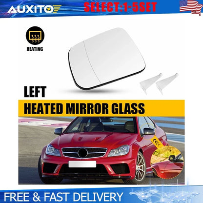 Left Side Heated Mirror Glass for Mercedes C Class W204 (2008–2011)