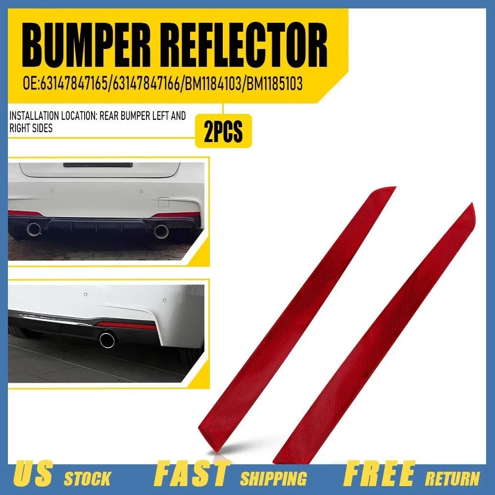 Set of 2 Rear Bumper Reflector Lamps for BMW 3-Series F30 F31 (2012–2017)