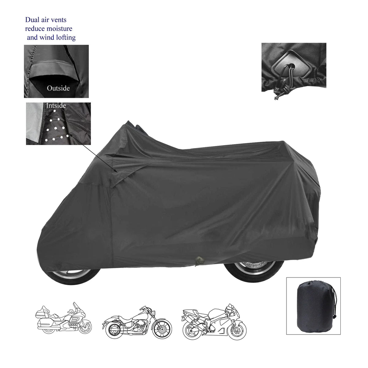Heavy Duty Waterproof All Weather Storage Cover for E-Ton Motorcycle Scooter