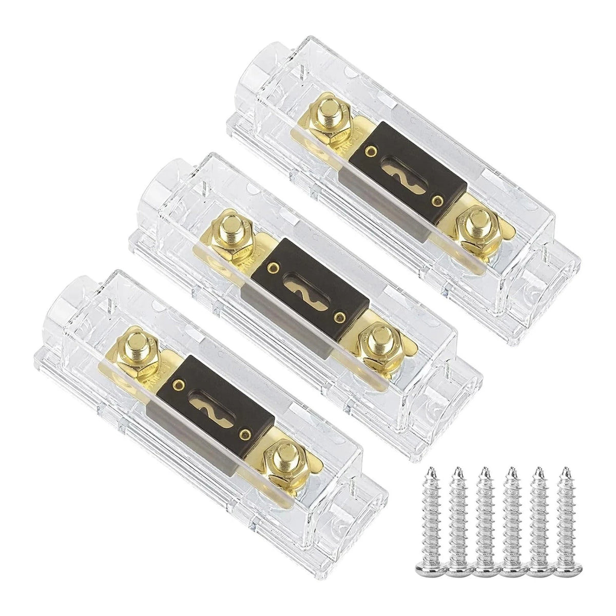 3Pcs 300AMP ANL Fuse Holder Block for Car Audio (0 2 4 8 AWG)