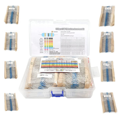3120pcs Metal Film Resistor Kit for Various Applications (1 Ohm-10M Ohm)