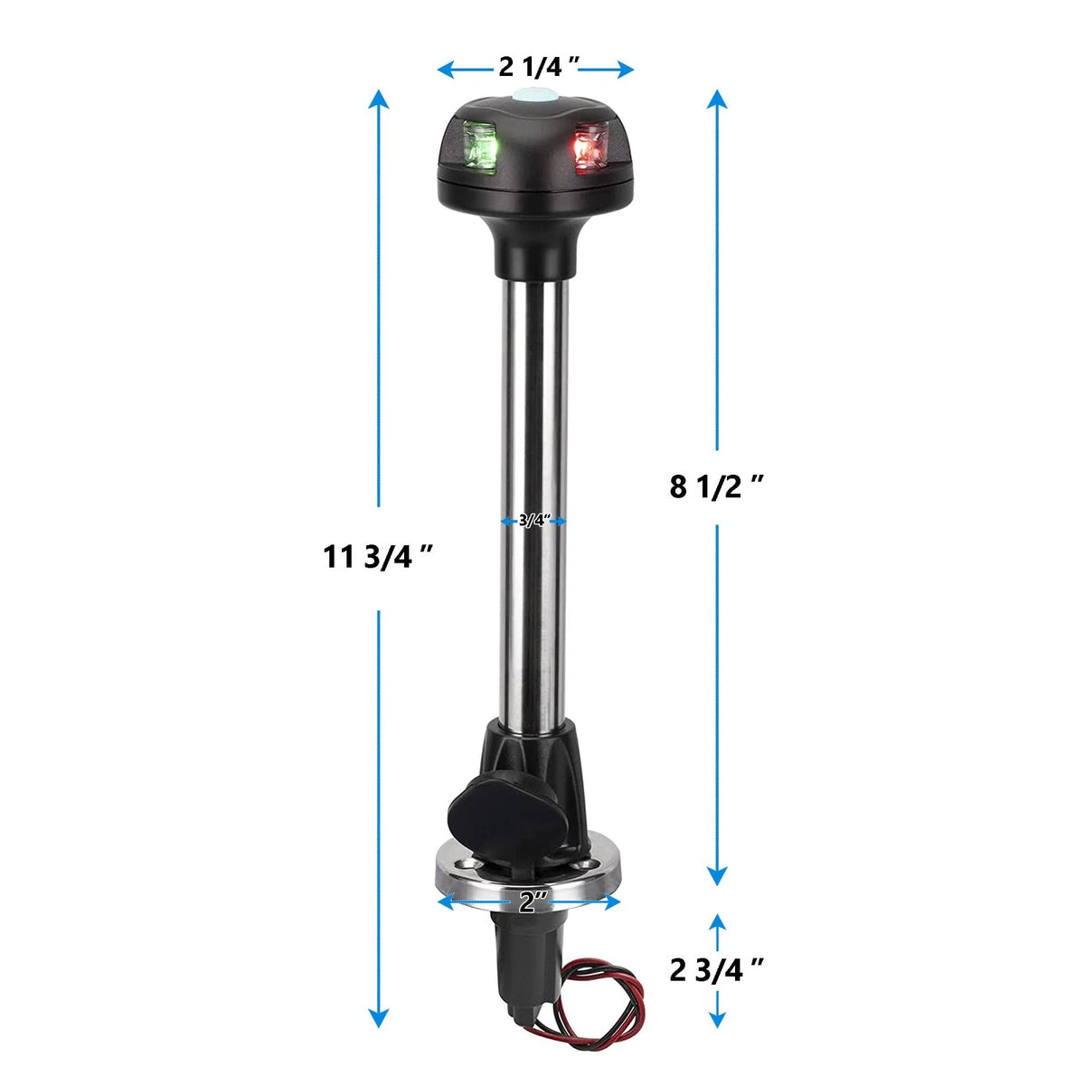 LED Bi-Color Navigation Bow Light for Marine System (Red/Green)