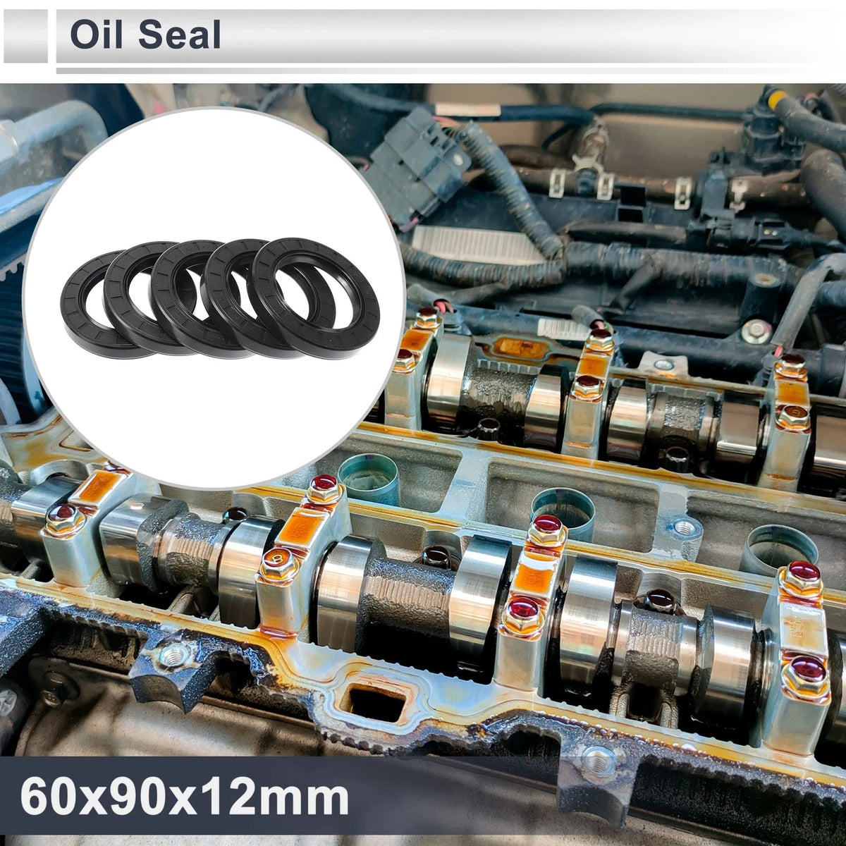 Set of 5 Oil Seal Rotary Shaft Seal 60x90x12mm for Various Models