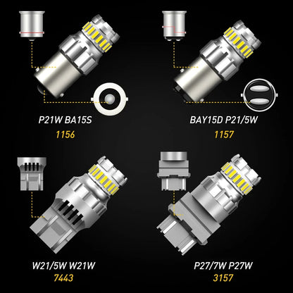 Set of 4 LED Strobe Bulbs for AUXITO 1157 1156 3157 7443 7440 921 T10
