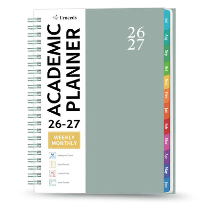Planner for 2026-2027 (Weekly & Monthly, 8.5" x 6.4", Green)