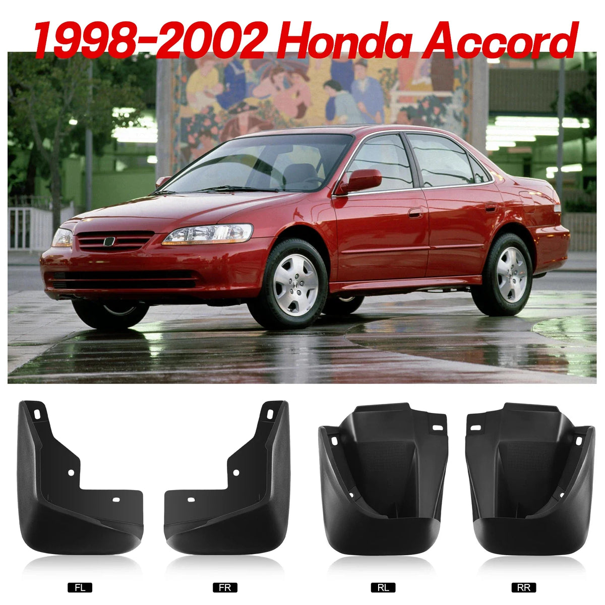 Set of 4 Splash Guards Mud Flaps for Honda Accord (1998–2002)