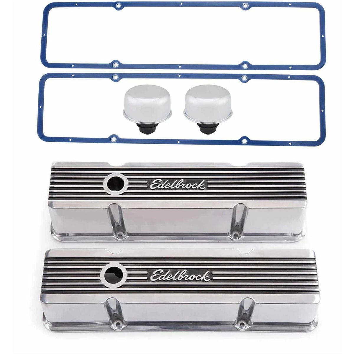 Elite Series Valve Covers Set of 2 w/Gaskets & Breathers for Small Block Chevy (9101456)