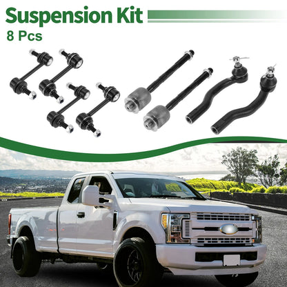 8pcs Front Suspension Kit Tie Rod End Sway Bar Link for Ford Edge (2007–2010)
