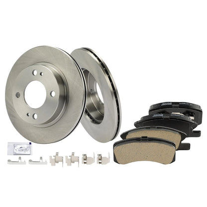 2X Brake Disc and Pad Kit for Mitsubishi Mirage (2014–2015) 18054045, BR901452, D1731