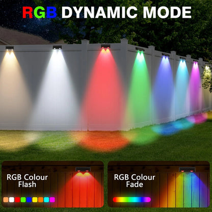 Outdoor Solar LED Wall Lights Waterproof Garden Fence Deck Lamp