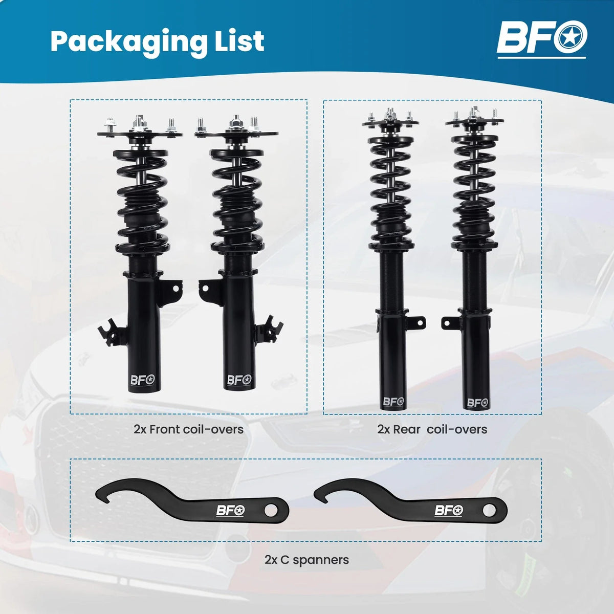 BFO Street Coilovers for Lexus ES300 (1997–2001) Lowering Kit