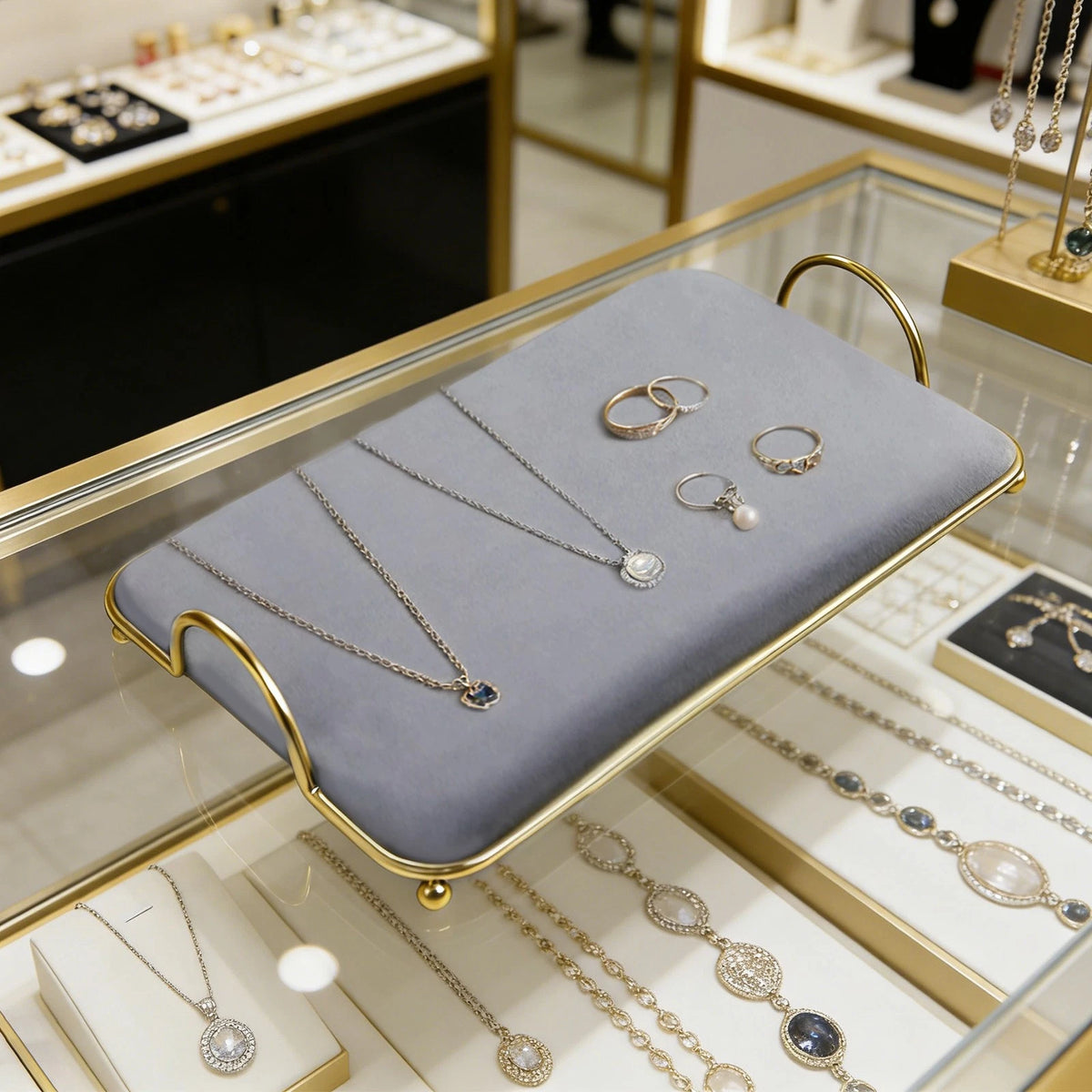 Rectangular Jewelry Tray for Display and Storage