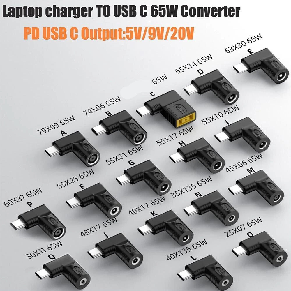 5X USB Type C PD Power Charging Cable Adapter for Laptops