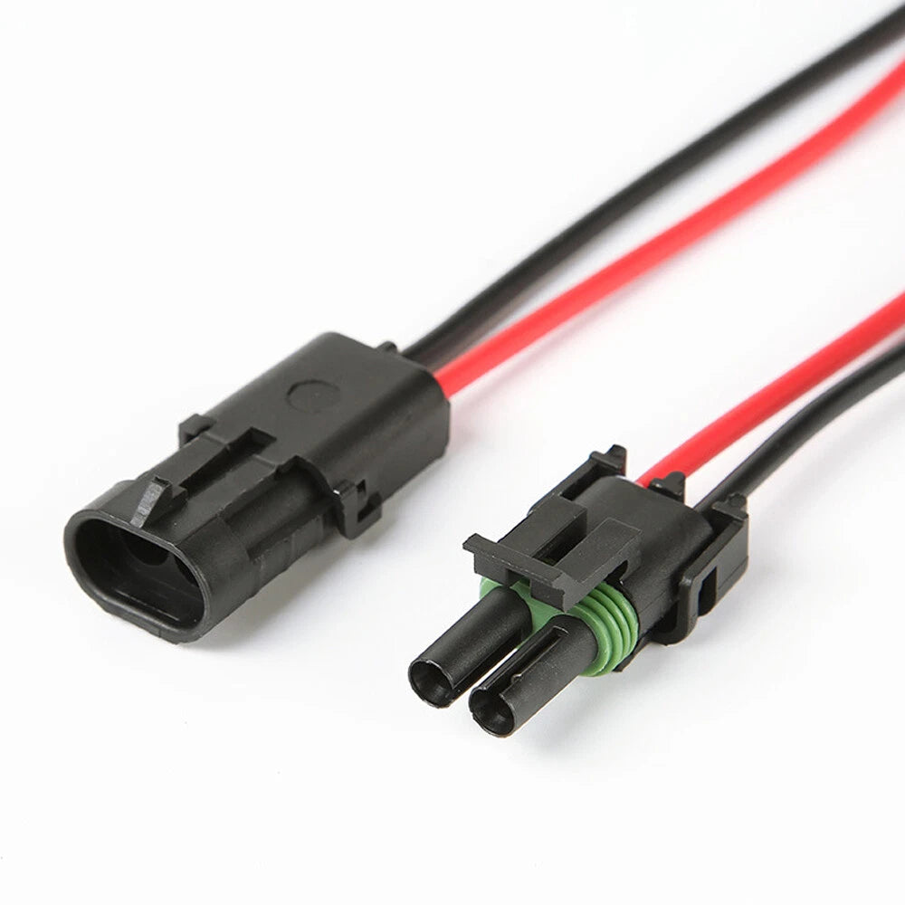 20 Pairs 2-Wire Weather Pack Connector Kit with 10" 16 AWG Wires