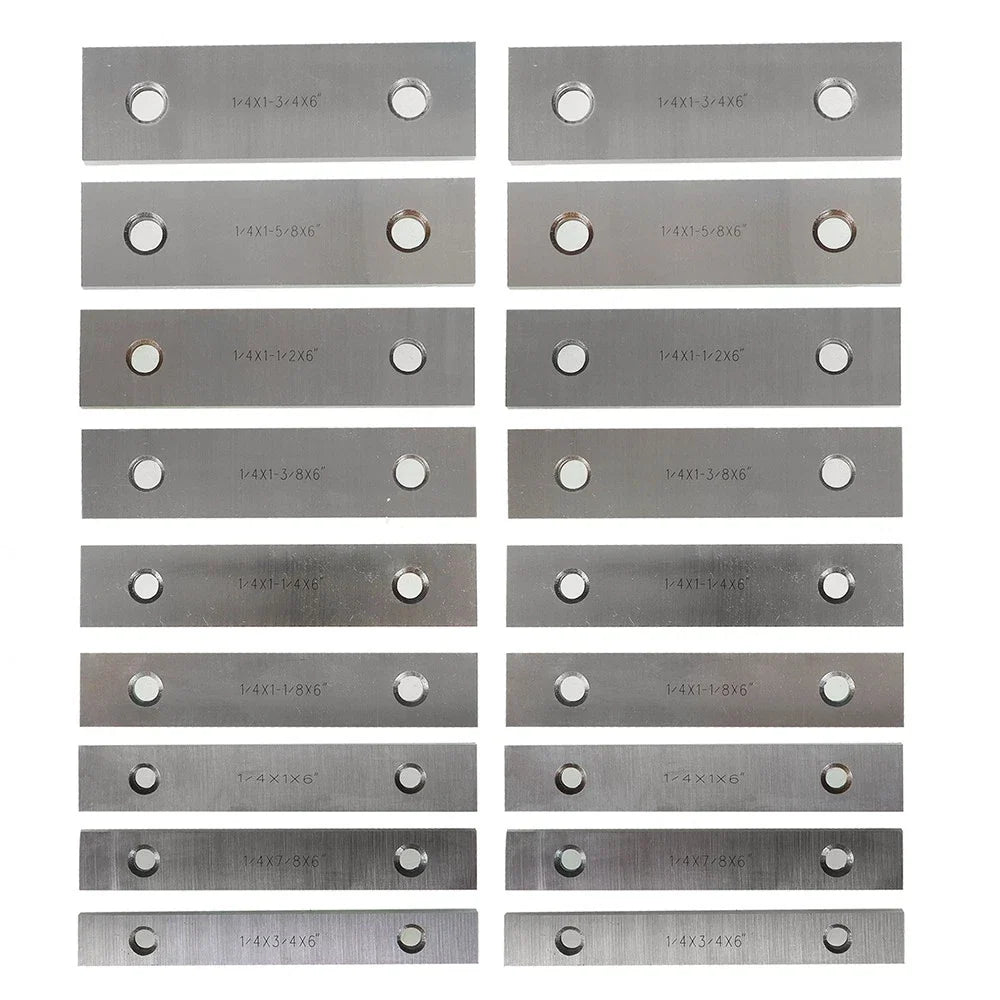 Set of 18 Steel Parallel Bars for Precision Machining