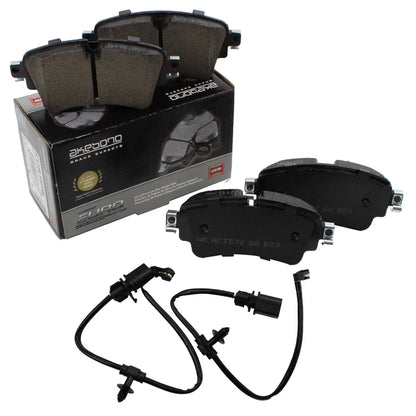 Set of 4 Akebono Euro Rear Ceramic Brake Pads for Audi A5 Quattro (2017–2019), Q5 (2018–2019), SQ5 (2020)