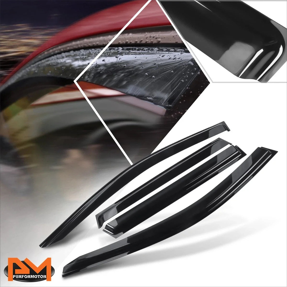 Set of 4 Tape-on Window Visors for Toyota Corolla Cross (2022–2024)