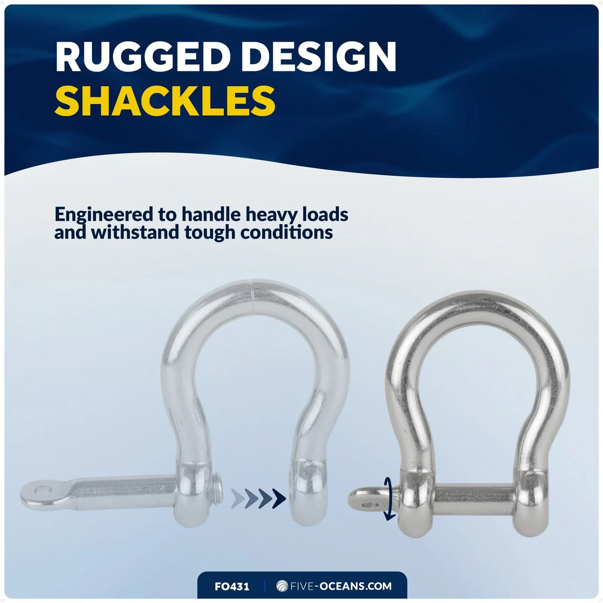 3/4" Screw Pin Bow Anchor Shackle for Five Oceans (AISI316)