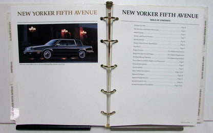 Chrysler Data Book for Le Barron, Imperial, New Yorker, Town & Country (1990)