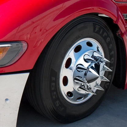 Chrome Spike Lug Nut Covers Thread-On 33mm for Chevrolet Silverado (2007–2024)