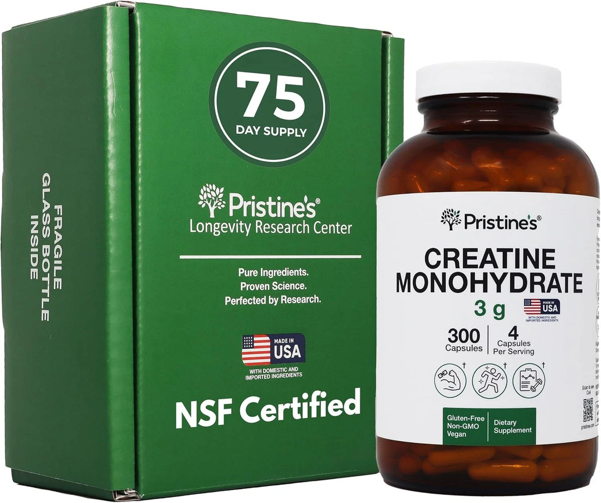 Creatine Monohydrate Capsules for Women & Men (75 Day Supply)
