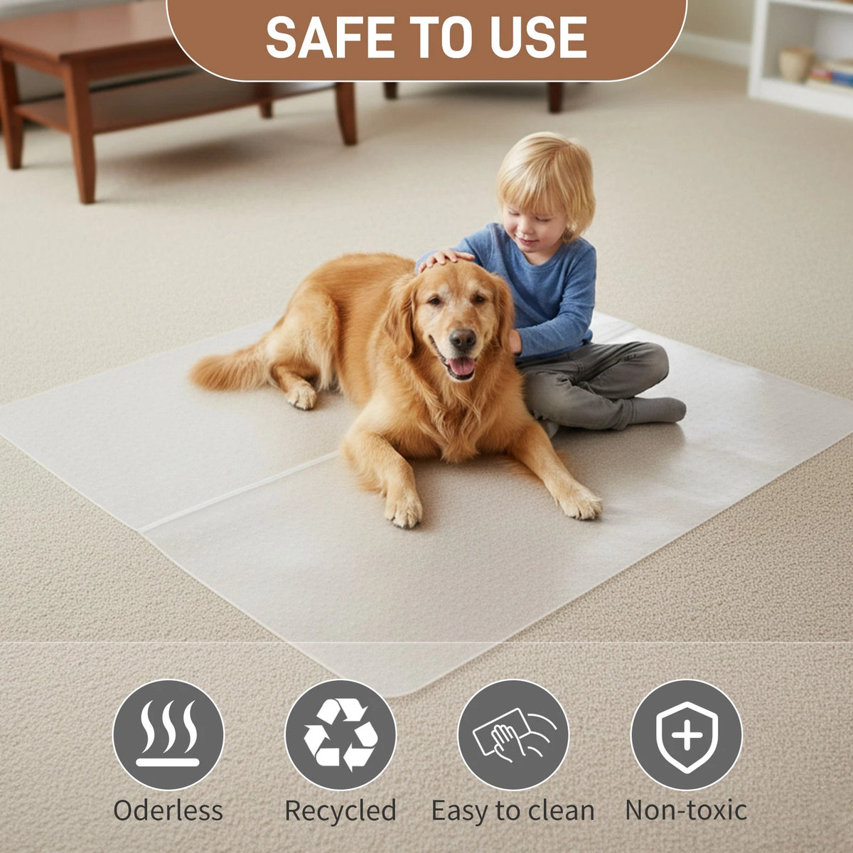 Eco-Friendly PVC Chair Mat 48x36 for Office & Home (Anti-Slip)