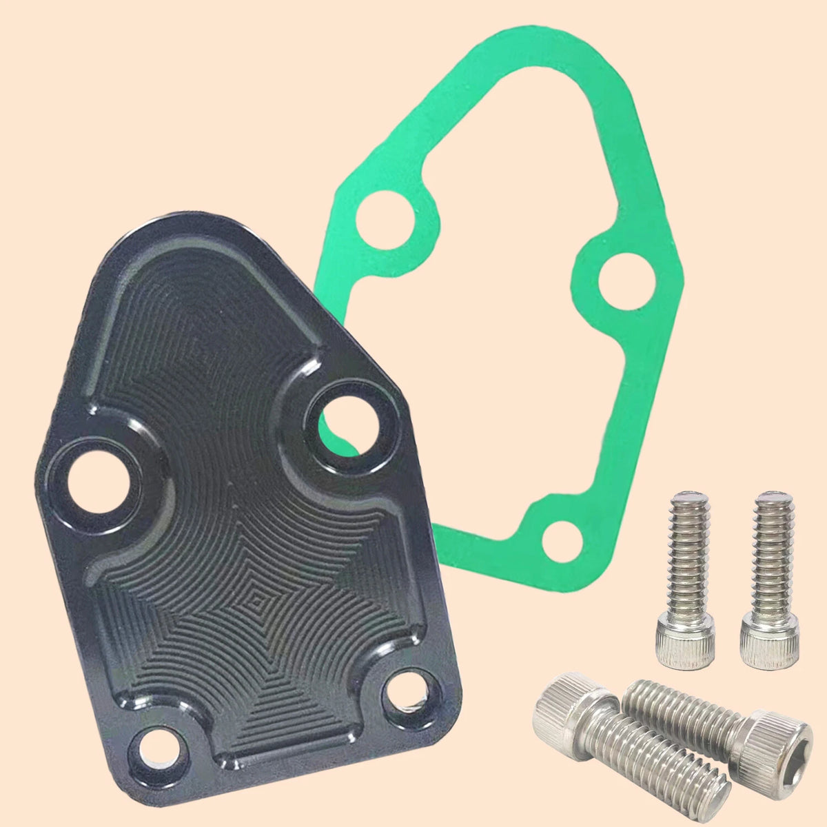 Billet Fuel Pump Block-Off Plate Gasket Kit for SBC Chevy 283 327 350 400 (181272-200)