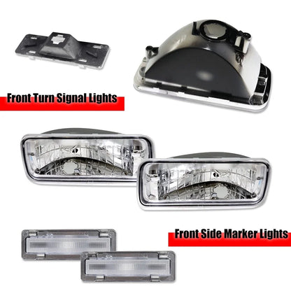 Set of 4 Clear Side Marker Turn Signal Lights for Chevrolet Camaro (1985–1992)
