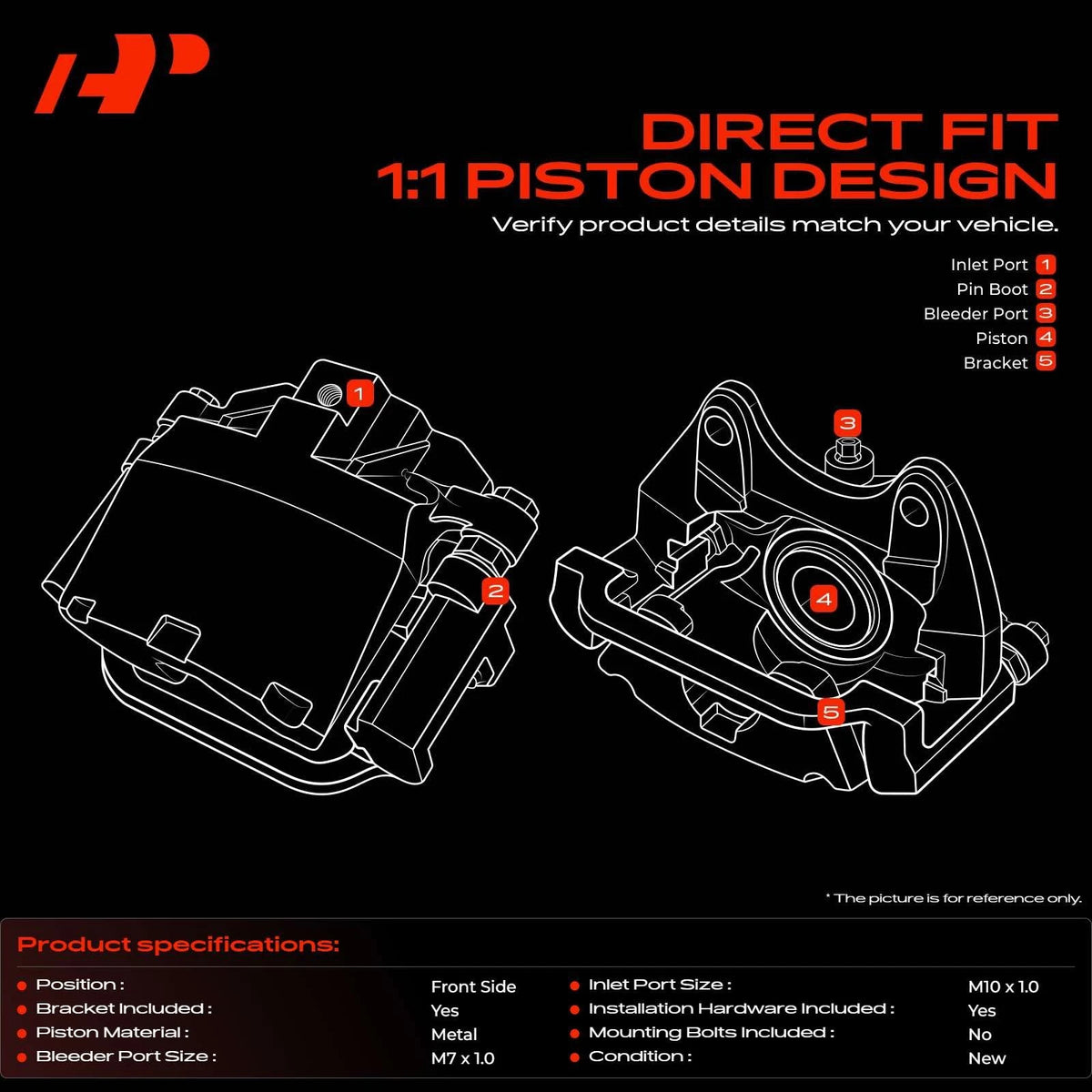 2X Disc Brake Caliper w/Bracket for Mazda B2200 B2000 B2600 (RWD) UB3933710, UB3933990B, UB3933980B