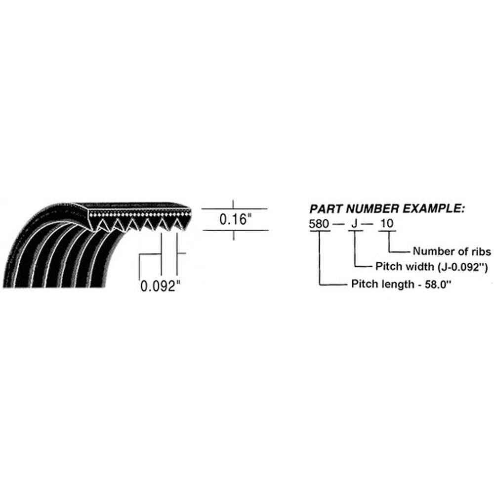 Micro-Rib V-Belt A-920J16-AI for Automotive (92.0")