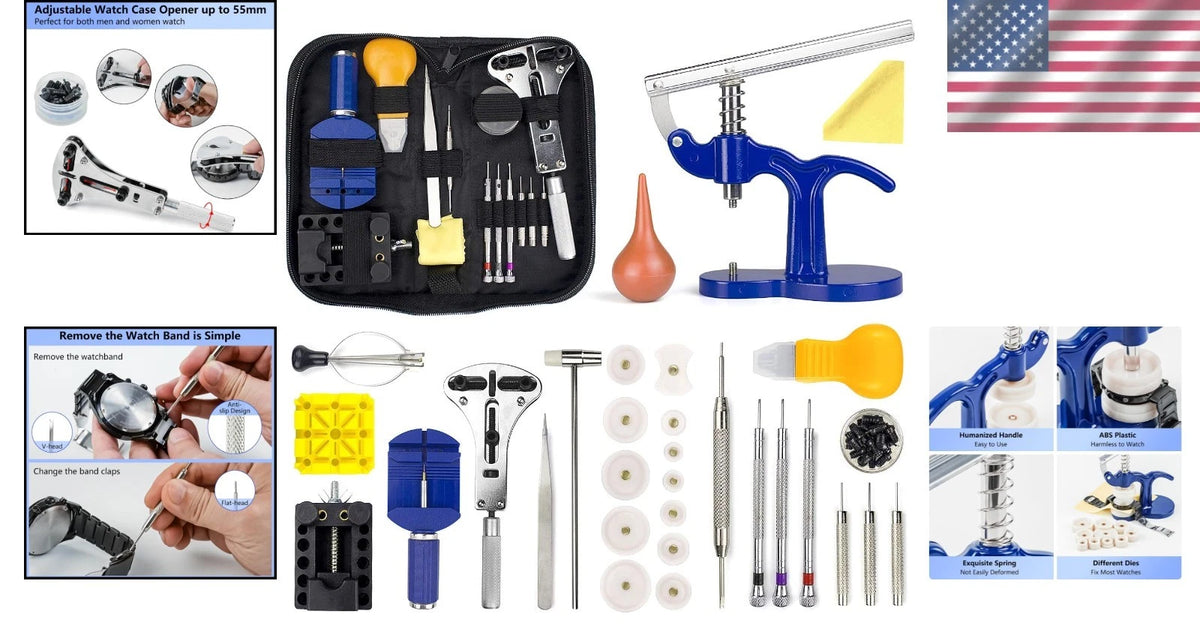 Professional Watch Repair Kit with Spring Bar & Press Tool