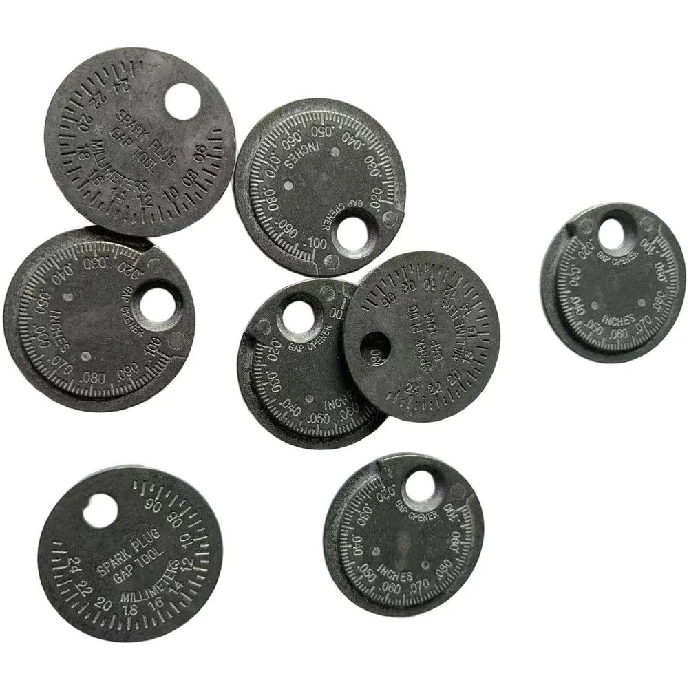 Metal Spark Gap Measuring Tool Coin Type Gauge for Universal Use (0.5–2.5 mm)