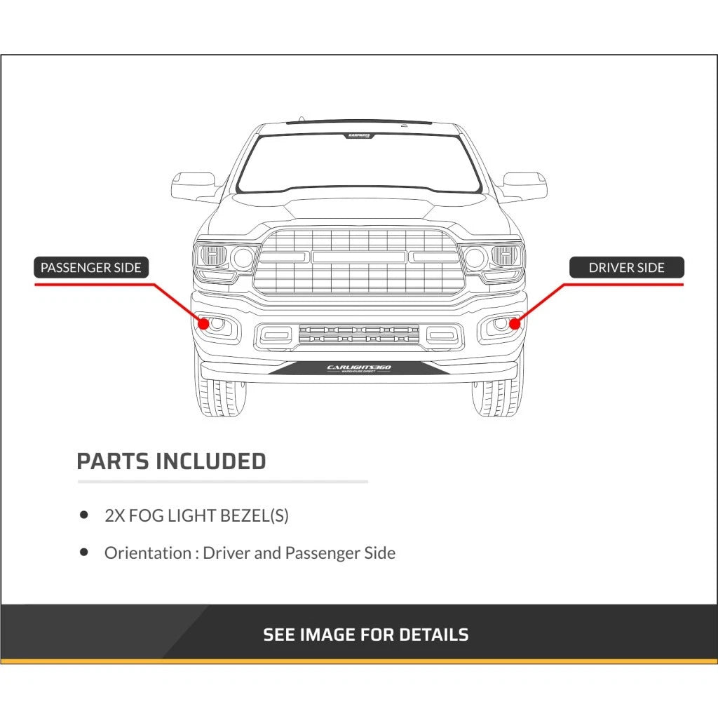 Fog Light Bezel Set for Buick Enclave (2013–2017) PLX-M0-336-2503L-UD-CL360A50, GM1038152, GM1039152