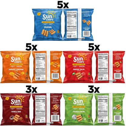 Set of 21 Whole Grain SunChips Variety Pack (1 oz)