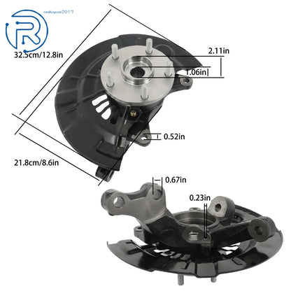 Pair Front Steering Knuckle & Wheel Hub Bearing for Toyota Camry (2007–2009)