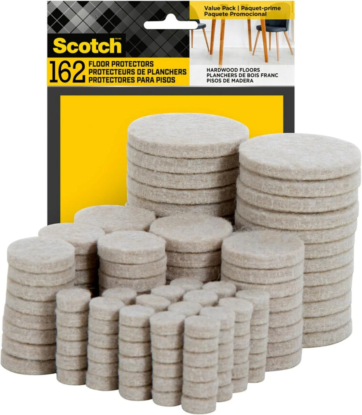 162 PCS Felt Pads for Protecting Hardwood Floors