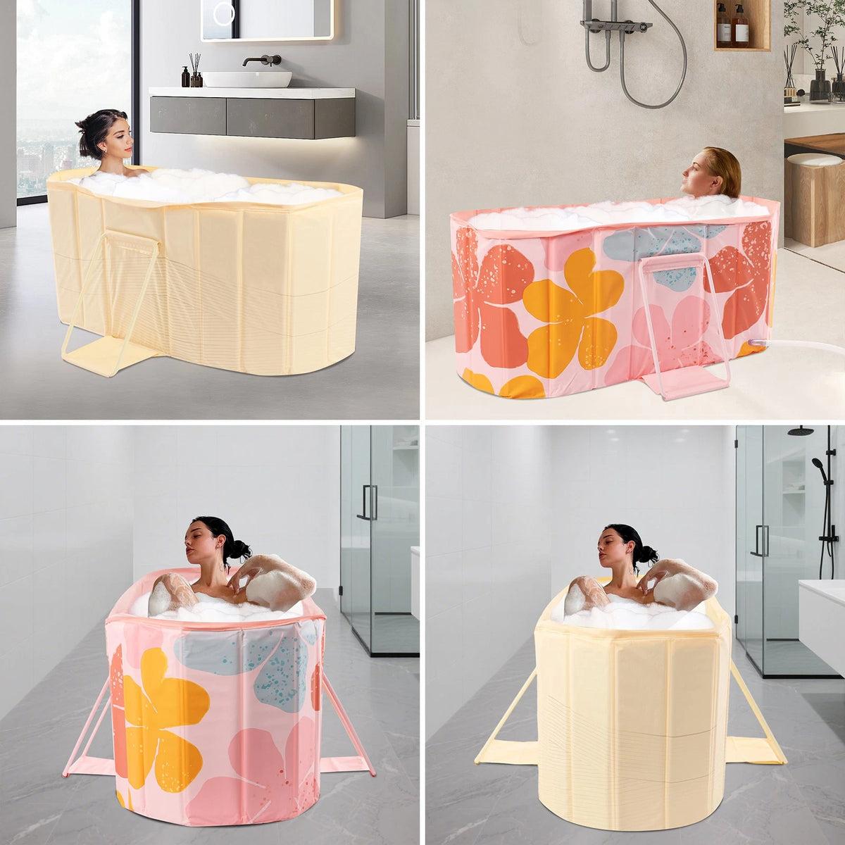 Portable PVC Insulated Foldable Ice Bath Tub (47.2x21.7x19.7in)