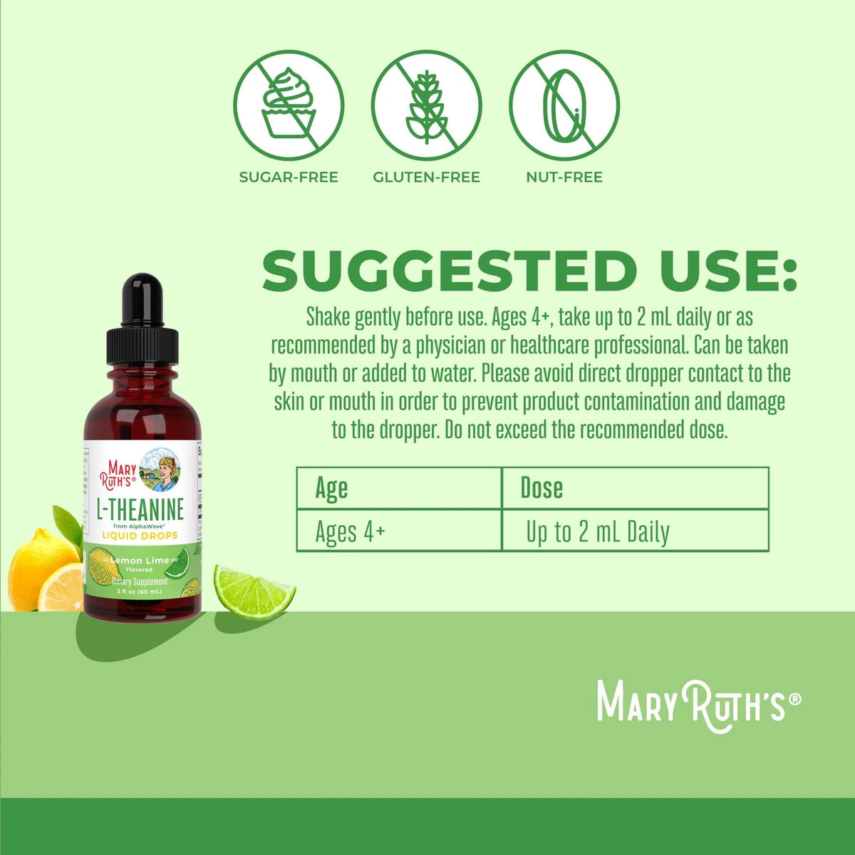 L Theanine Liquid Drops for Mood Support (200mg, 2 Fl Oz)