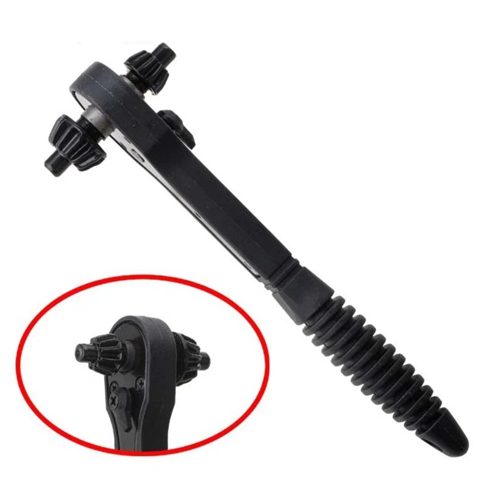 Key Wrench Ratchet Spanner for Automotive Use (Non-slip, Rubber, 45# Iron)