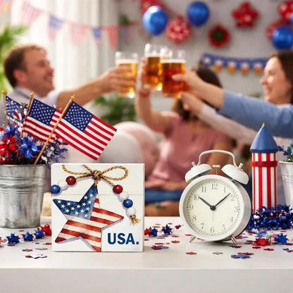 4th of July Decorations Set of 4 Indoor Patriotic Tiered Decor