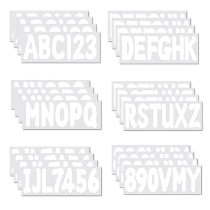 Set of 4 White Decal Letters & Numbers for Boat Registration (A-Z, 0-9)