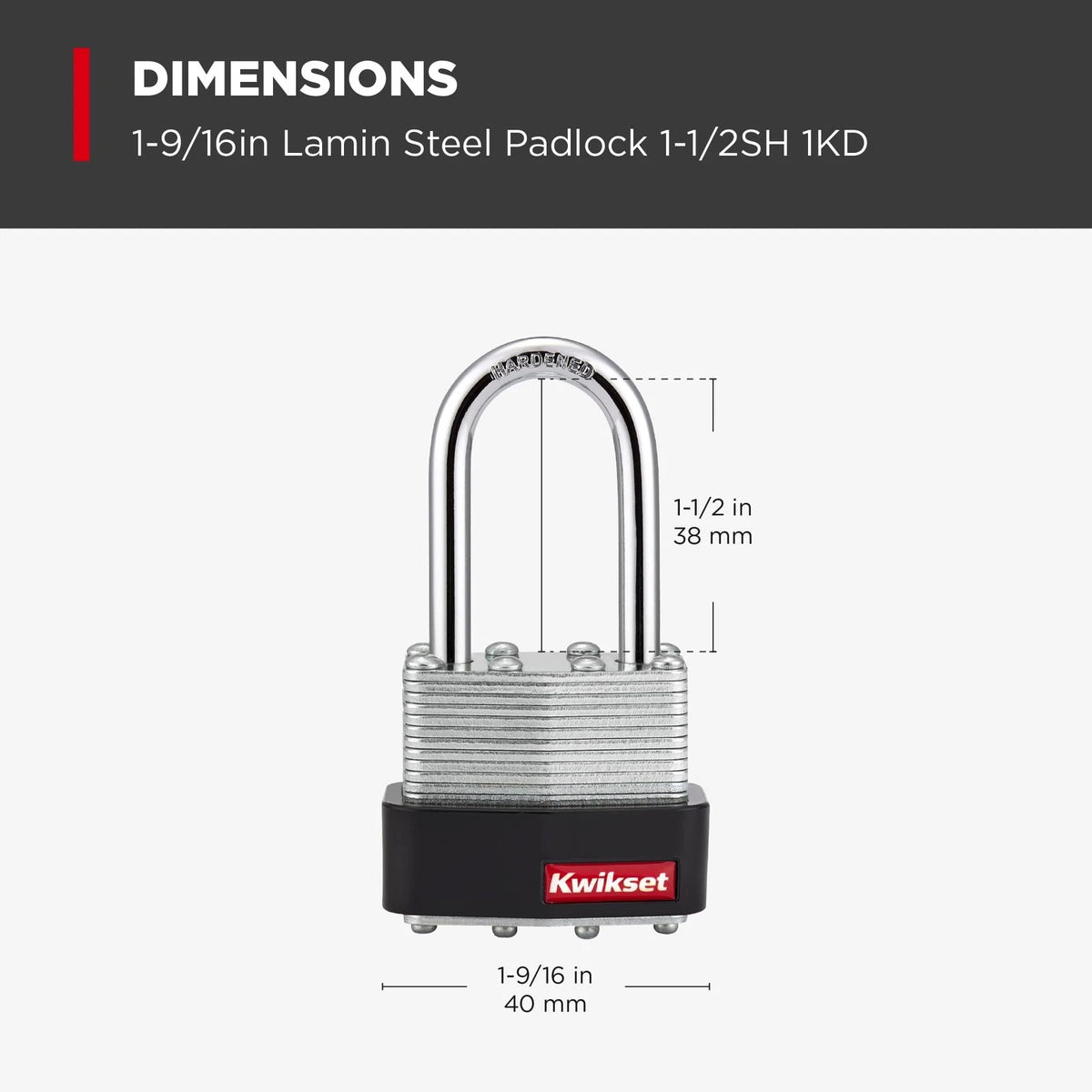 Laminated Steel Padlock for Outdoor Gate Fence Lock 19/16 Inch