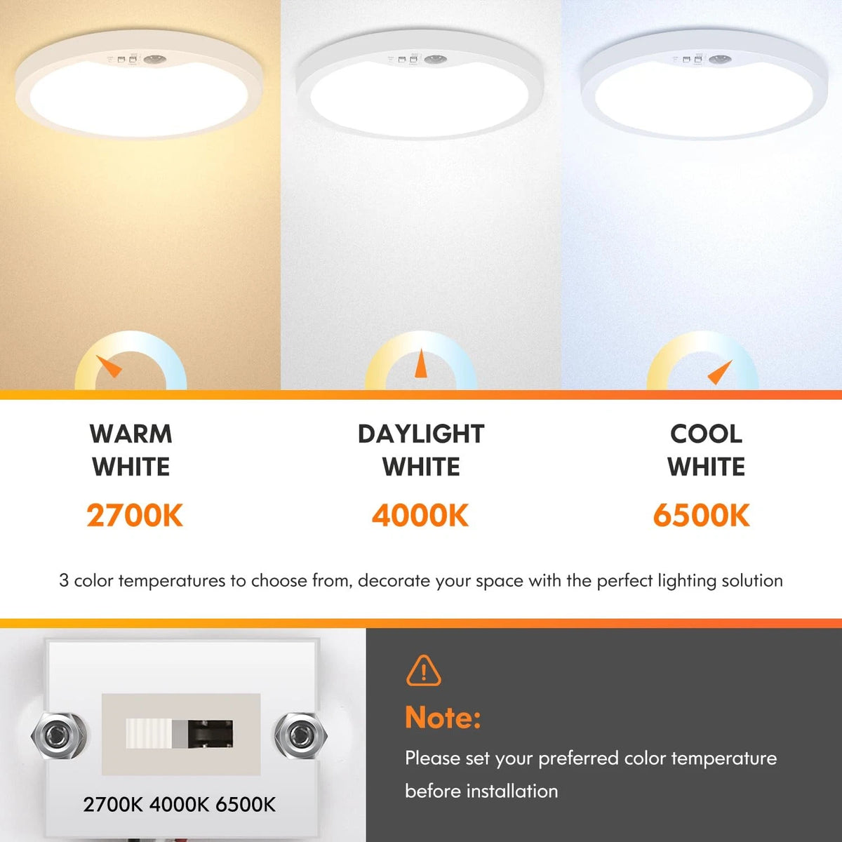 2X Motion Sensor Ceiling Light for Brightever (7 Inch, Wired, White)
