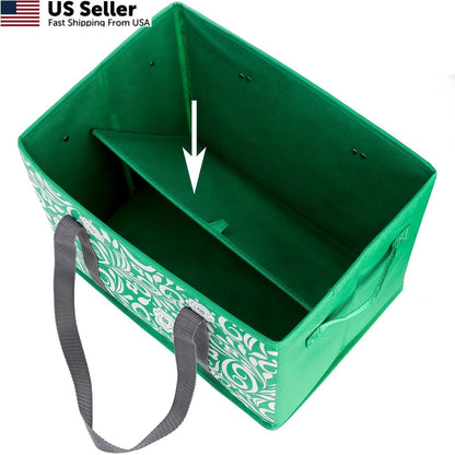 Set of 4 Reusable Grocery Bags for Large Capacity (Green, Blue, Orange, Carmine)