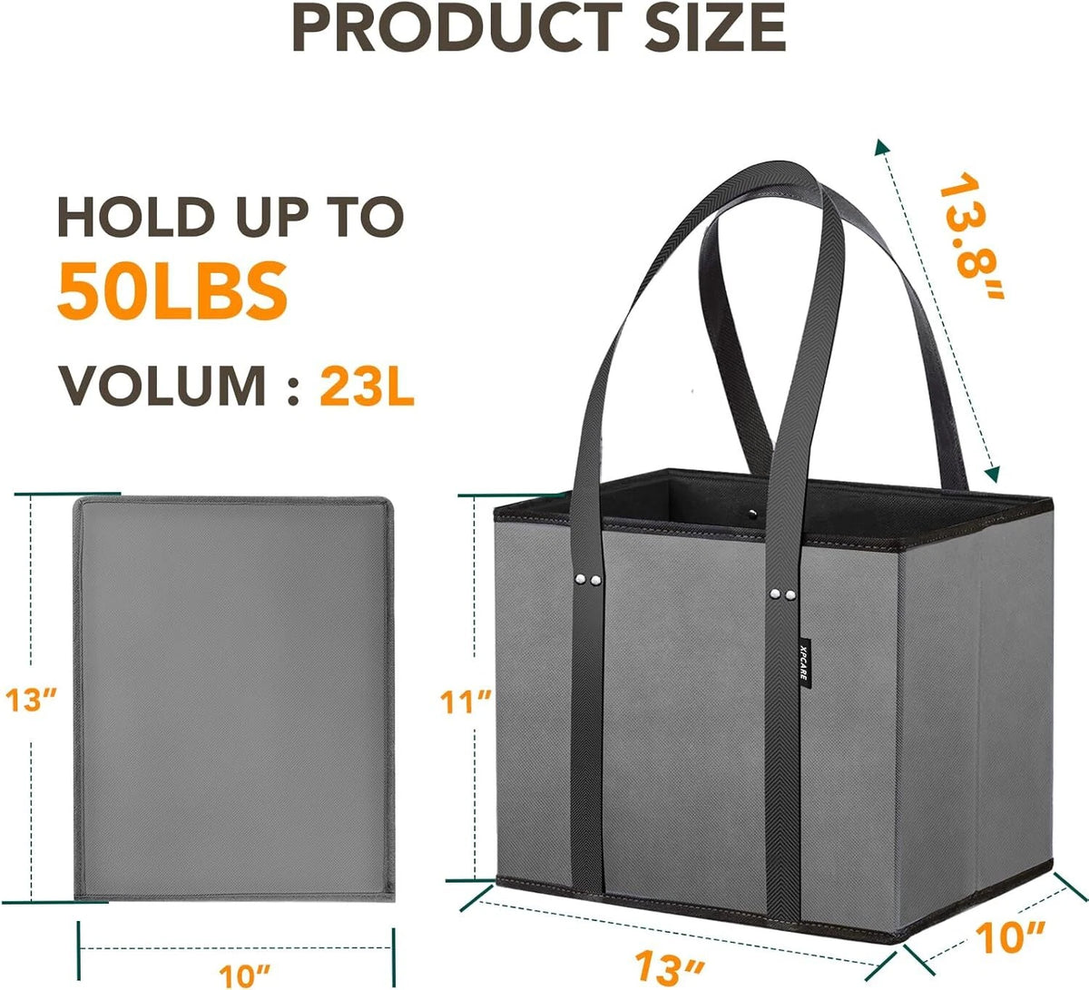 6 Pack Reusable Grocery Bags - Heavy Duty Shopping Bags