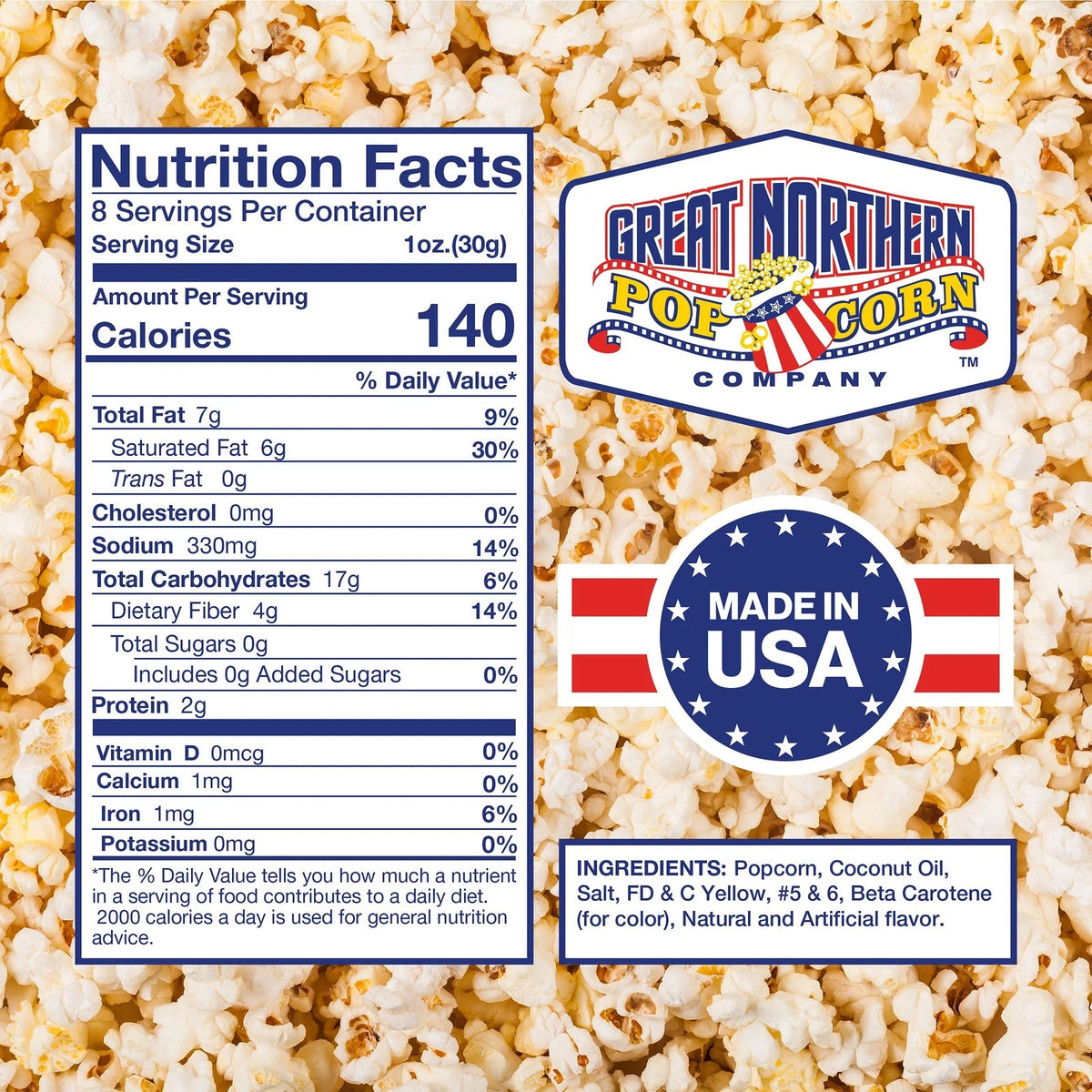 40-Count 8 Ounce Popcorn Packs for Movie Theater Style